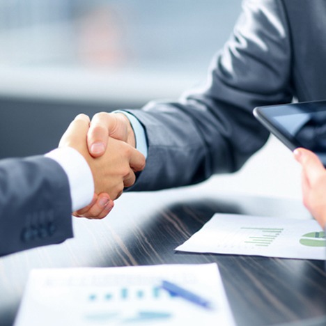 Two people shaking hands