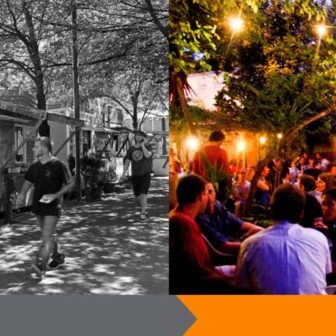 Image of food carts compared to a backyard party