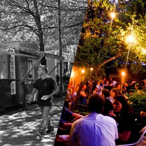 Image of food carts compared to a backyard party